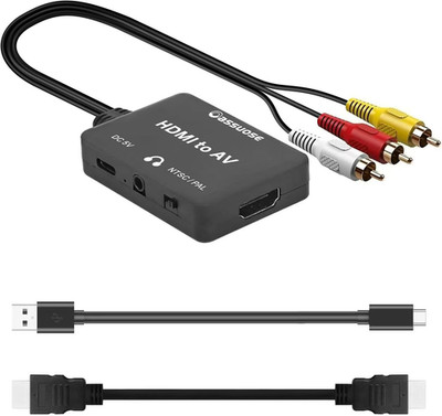 HDMI to RCA Converter with 3.5Mm Audio Headphones Port, HDMI to AV Adapter