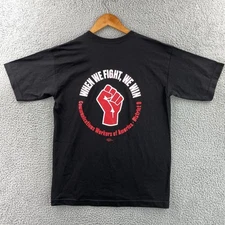 CWA Shirt Adult Medium Black Graphic Tee Communications Workers Union District 9