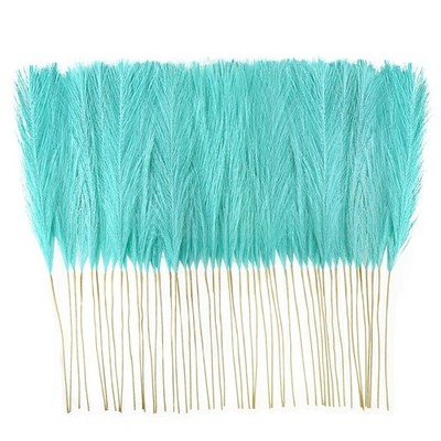 50 PCS Light Blue Faux Pampas Grass 21.6 Inch Artificial Branches Vase Filler