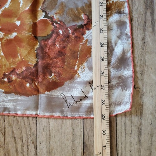 Vintage 100% Silk Scarf London Hand Rolled RICHARD ALLEN Hair Neck 29" SQUARE, $18 - Photo 8