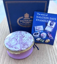 Halcyon Days Enamel Trinket Box Air Jacopo Amiconi Watteau Painting 18th Century