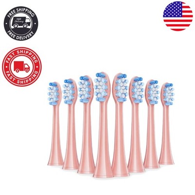 8-Pack Pink Replacement Toothbrush Heads with Indicator Bristles - Gentle Clean