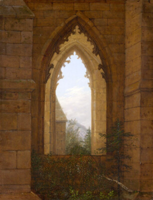 Oil Gothic-Windows-in-the-Ruins-of-the-Monastery-at-Oybin-Carl-Gustav-Carus art