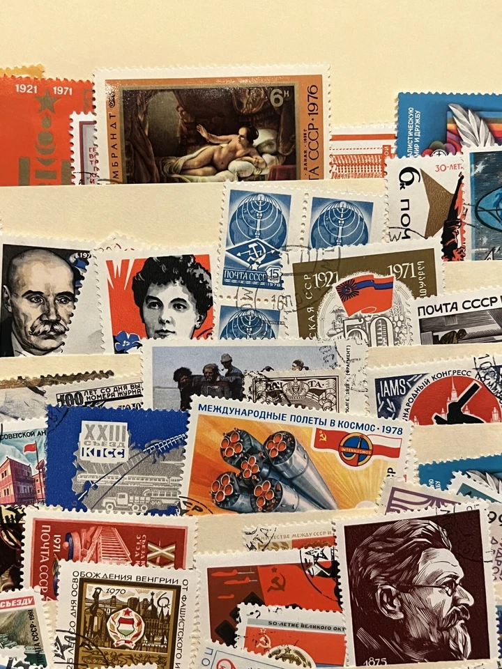 AMAZING RUSSIA USSR LOT OF STAMPS STUFFED IN A STOCK PAGE, MOSTLY DIFFERENT - Image 3 of 4