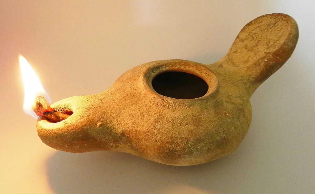 Old Pottery Oil Lamp Holy Land, Ancient Holy Oil Candle