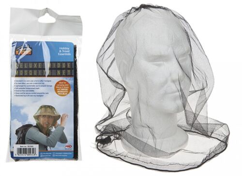 2 X Deluxe Mosquito Net Insect Bug Midge Mesh Face Head Protector Travel Camp - Zdjęcie 1 z 3