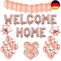 Luftballons Willkommen Zuhause Deko RoséGold Luftballons Set Zur Geburt MäDchen,