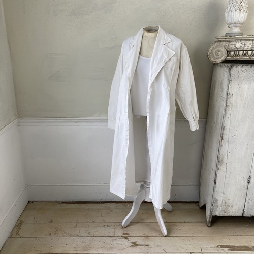 Duster Antique / Vintage 1930's nurses outfit uniform nurse old white cotto - Picture 9 of 10