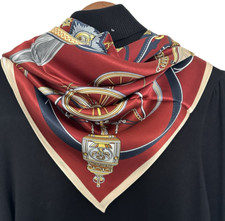 35"x35"Claret Carriage Print Pure Mulberry Satin Silk 14momme Scarf 88x88cm5-89