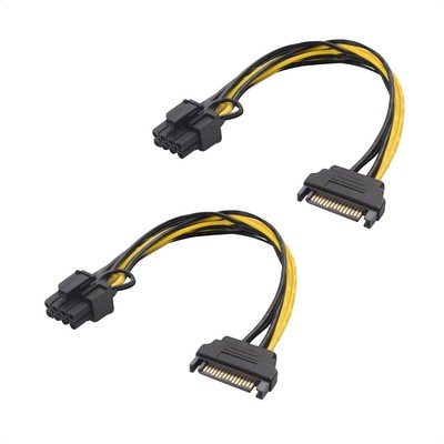 Cable Matters 2er-Pack SATA auf 8 Pin PCIe (6+2 Pin) Stromkabel (8 Pin auf SATA)