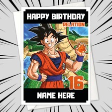 Personalised GOKU Birthday Card • personalized dragon ball z dbz saiyan anime