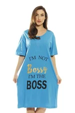 Just Love Short Sleeve Nightgown Oversized Screen Print Sleep Dress for Women