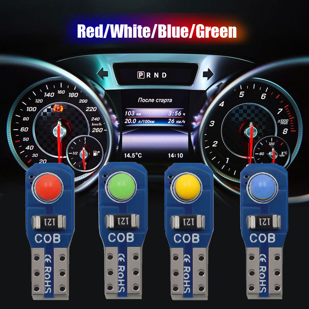 10PCS/Set T5 W3W W1.2W 2W Super bright LED Car Dashboard Dash Panel