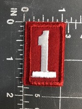 Boy Scouts of America BSA Red White Patch Troop Number  1 Shoulder 1 No. One