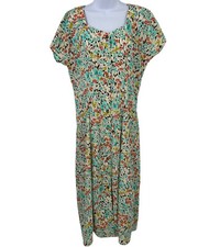 Vintage 90s Floral Dress Womens Size 12 Button Front Maxi Grunge