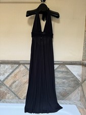 NWT ASOS Petites Black Halter Maxi Dress Size 0P Open Back Resort Beach Cruise