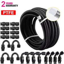 6AN-8AN-10AN Nylon Braided E85 PTFE Fuel Line 10/16/20FT + 20 Fitting Hose Kit