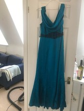 Monsoon Long Evening Dress Size 10, Blue