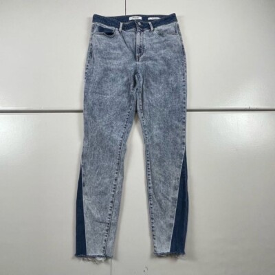 Guess Jeans Womens 30 Blue Denim 1981 Skinny Straight Leg Distressed Hem 