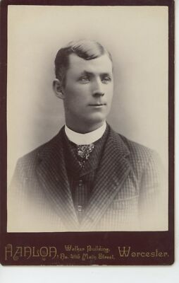 Middle-Aged Man Hanlon Worcester MA Cabinet Card 4x6