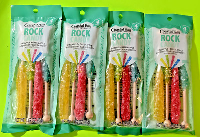 Coastal Bay 16 Rock Candy Sticks Pineapple Watermelon Green Apple Blue Raspberry