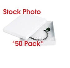 49 White Swirl 6"x5"x 1" Jewelry Boxes w/ Jewelers Cotton -Jewelry NOT Included