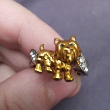 Yorkie RING " I LOVE MY YORKIE "SIZE T with cz at each side of puppy