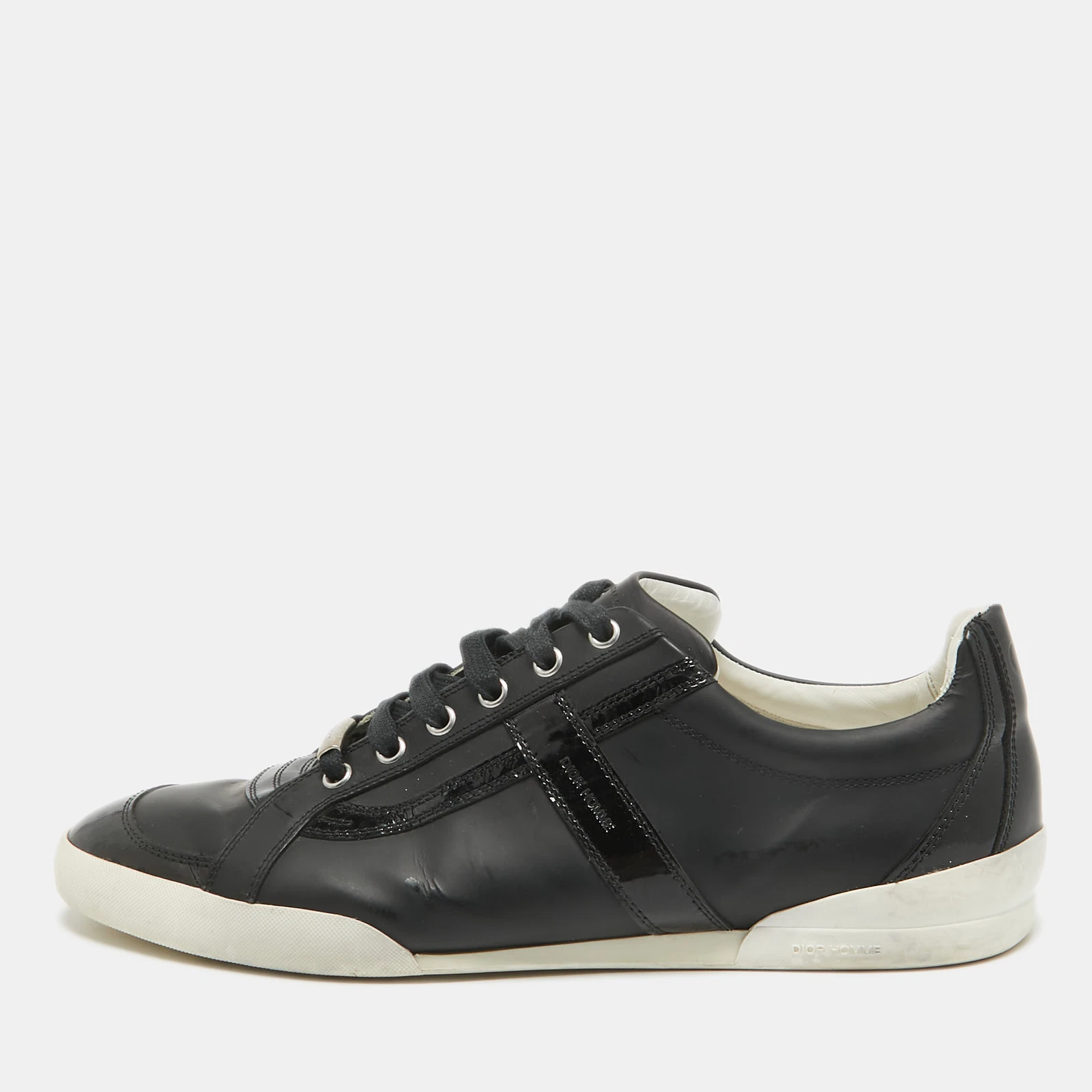 Baskets basses Dior Homme noir verni et cuir pointure 43
