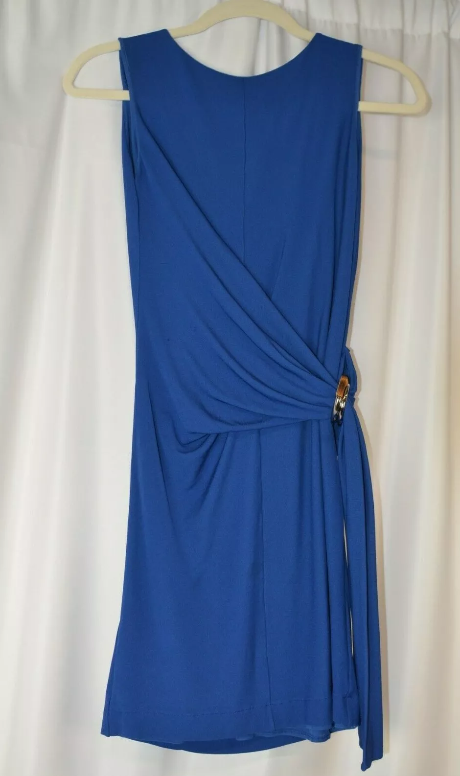Robe sans manches femme Gucci croisée devant taille XS bleu argent accents fête fun