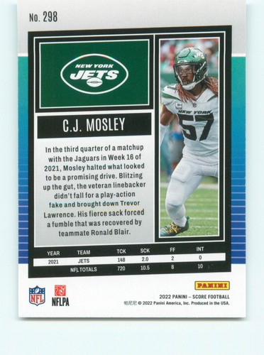 2022Score #298 C.J. Mosley - Bild 2 von 2