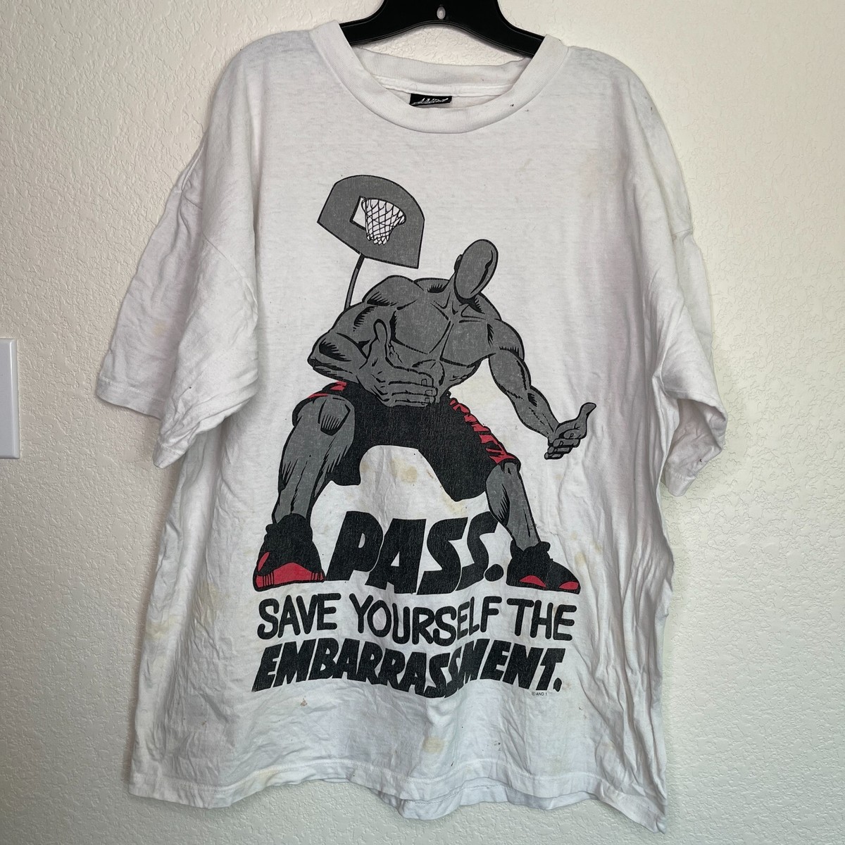 Vintage 90s And1 T-Shirt Trash Talk “Pass Save Yourself