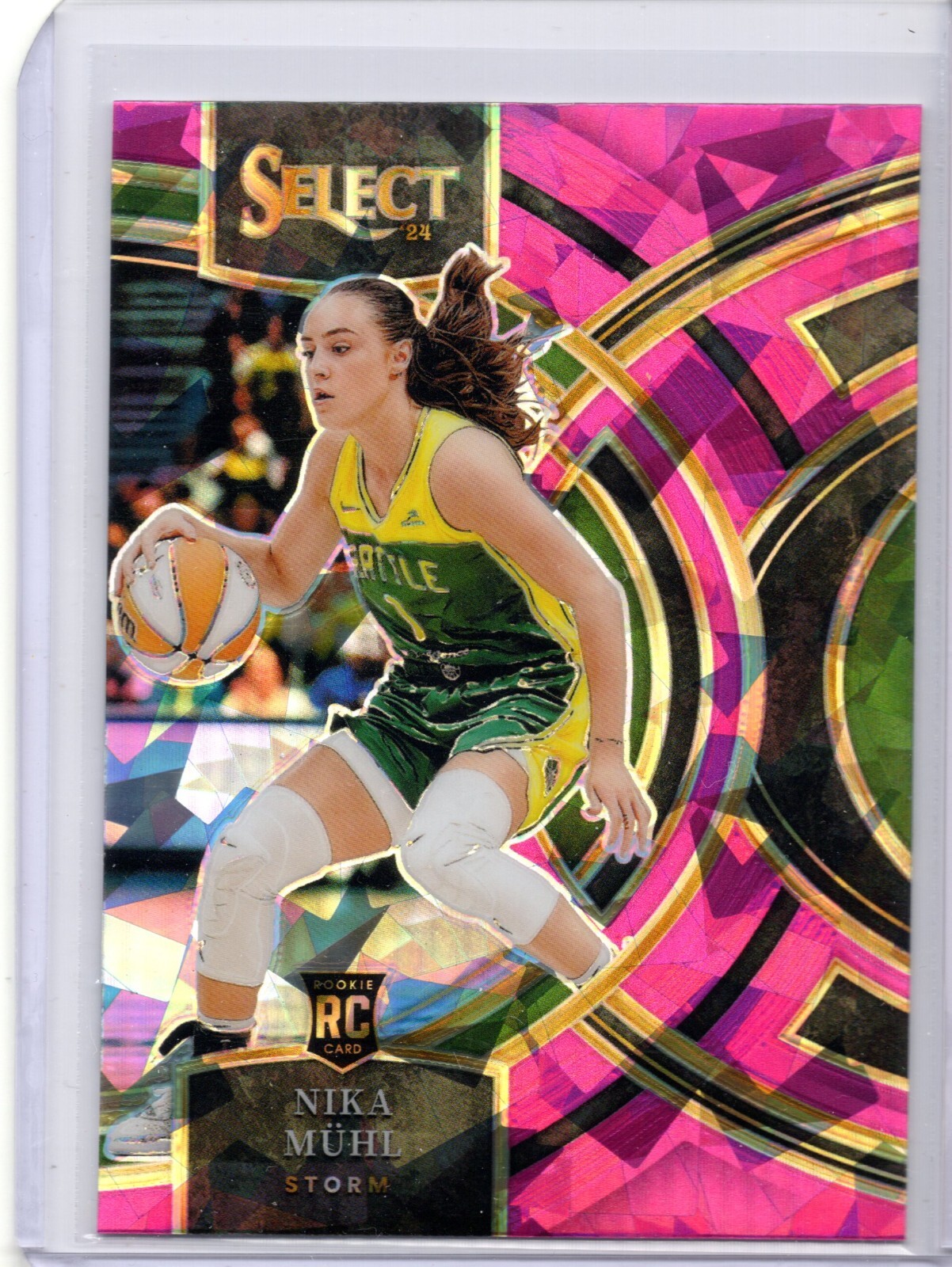 Nika Muhl 2024 Panini Select WNBA Premier Level Pink Ice Prizm RC