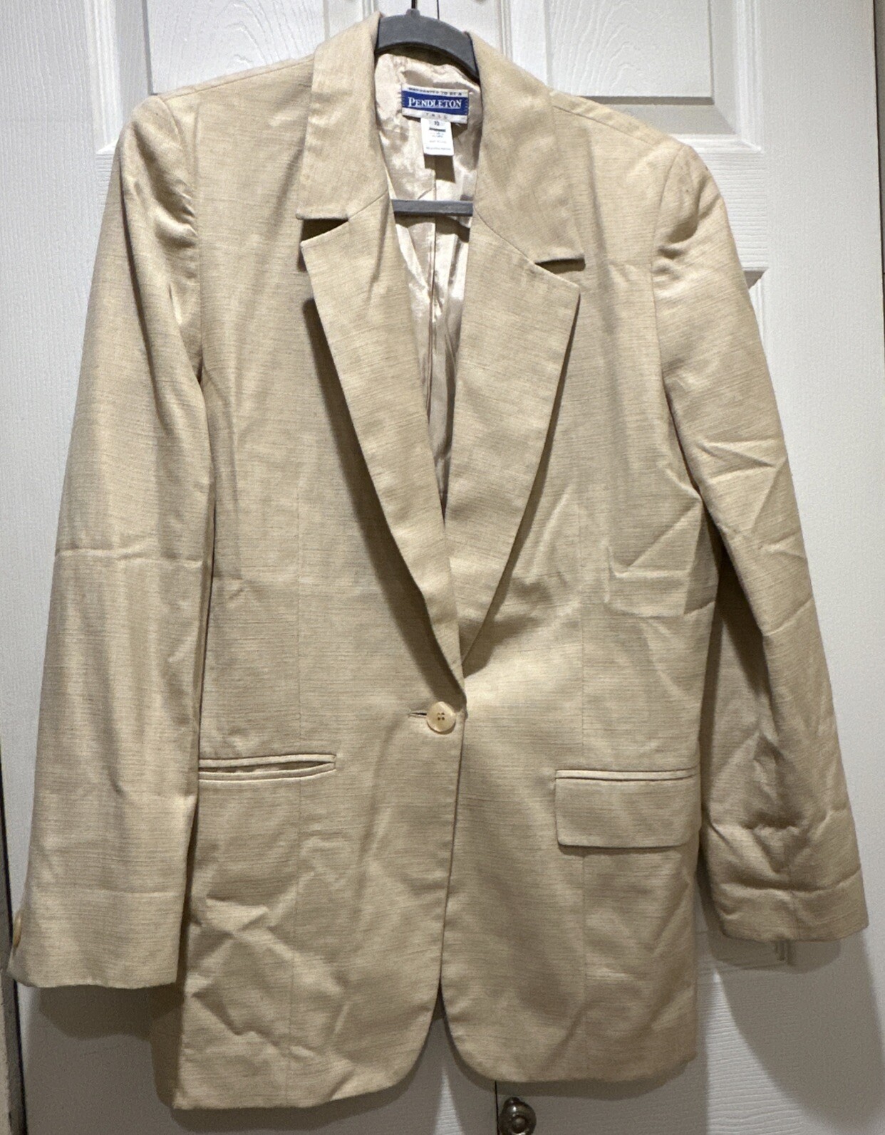 Vintage Pendleton Tan Polyester Blend Blazer Suit… - image 1