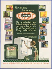 Vintage 1926 Du Pont Duco Paint Varnish Enamel Decor Ephemera 1920's Print Ad