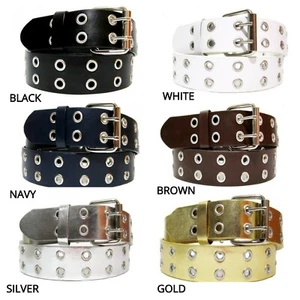 EMP Unisex Bonded Leather 2-rows Grommet Belt
