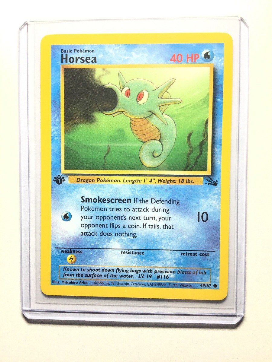 HORSEA - 49/62 - 1st Edition Fossil - Common - Pokemon Card - NM