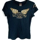 VTG Harley Davidson Blue Genuine Legendary T Shirt Size SMALL