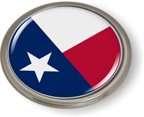 Emblem Car Sticker 3d Decal Chrome ROUND Bezel - Flag of Texas - Picture 12 of 17