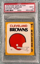1979 Fleer Cleveland Browns Sticker-Helmet *** PSA-9 (Mint) *** "Rare!" ** Pop-7