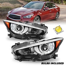 For 2014-2022 Infiniti Q50 LED DRL w/o AFS Projector Headlights Assembly Lamps