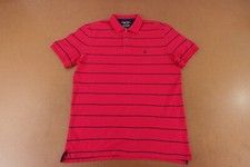 Nautica Men's Size XL Red Striped Short Sleeve Performance Deck Polo Shirt