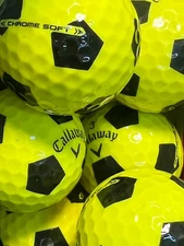 12 Yellow Black Callaway Chrome Soft  Truvis AAAA Near Mint Used Golf Balls
