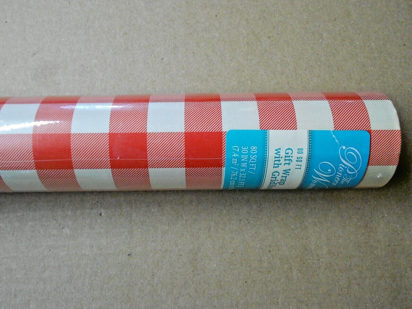 Pioneer Woman 1 Roll Christmas Gift Wrapping Paper 80sq ft RED GINGHAM