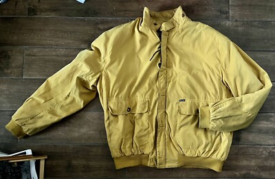 Faconnable Yellow Water Resistant Zip-Up Bomber Jacket Vintage Size XXL 