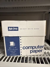Main Street Computer Paper 20lb 9-1/2 x 11 Letter Trim Perforation White 2500 Ct
