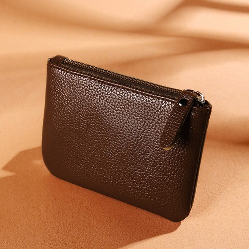 Unisex PU Leather Small Wallet Card Key Holder Zip Solid Coin Purse Clutch Ba ♢ - Picture 16 of 17