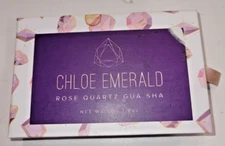 Chloe Emerald Rose Quartz Gua Sha 1.8 Oz Smooth Stone Facial Massager 