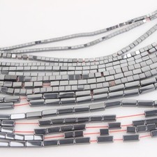 4/6/8/10mm Silvery Natural Hematite Rectangle Tube Beads for Jewelry Making DIY