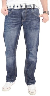 Herren Crosshatch Jeans Reg Fit Straight Leg Denim Hose - New Hornet 30 Taille