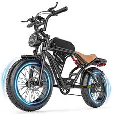 Electric Mountain Bike 20" Fat Tire 48V 20Ah 30MPH 2000W Peak All-Terrain Ebike